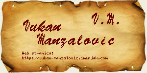 Vukan Manzalović vizit kartica